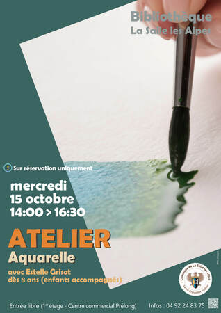 Visuel Atelier Aquarelle 15 Octobre 2025