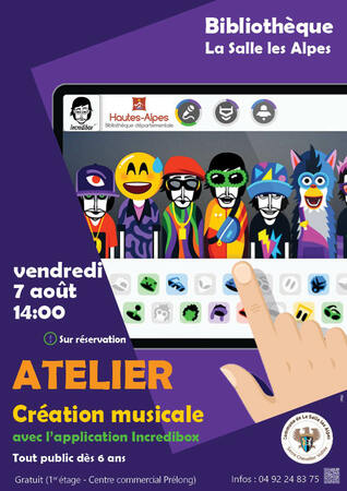 Visuel Atelier Création Musicale Avec Incredibox 7 Août 2026